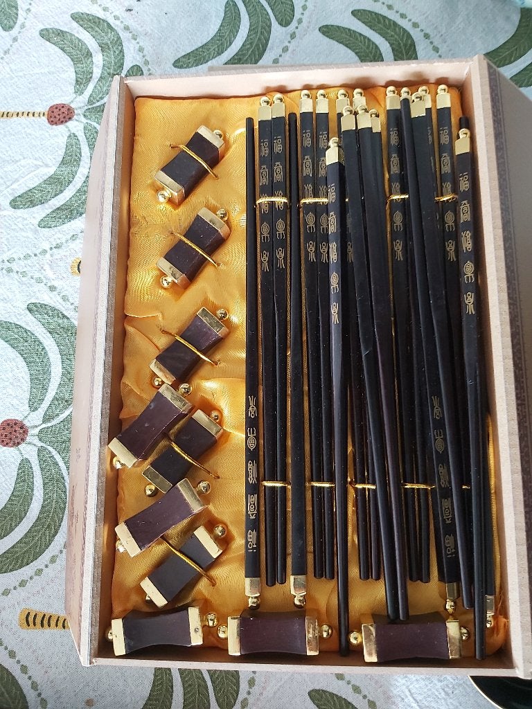 Titel: Luxe 10-Persoons Chinese Eetstokjes Luxe Geschenkdoos, Overige materialen, Bestekset, Overige typen, Nieuw
