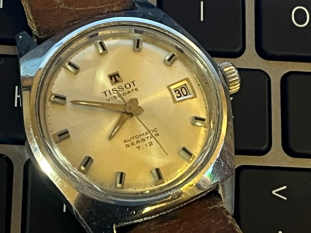 Vintage horloge Tissot, Sieraden, Tassen en Uiterlijk, Horloges | Antiek, Staal, Met bandje, Tissot, Polshorloge
