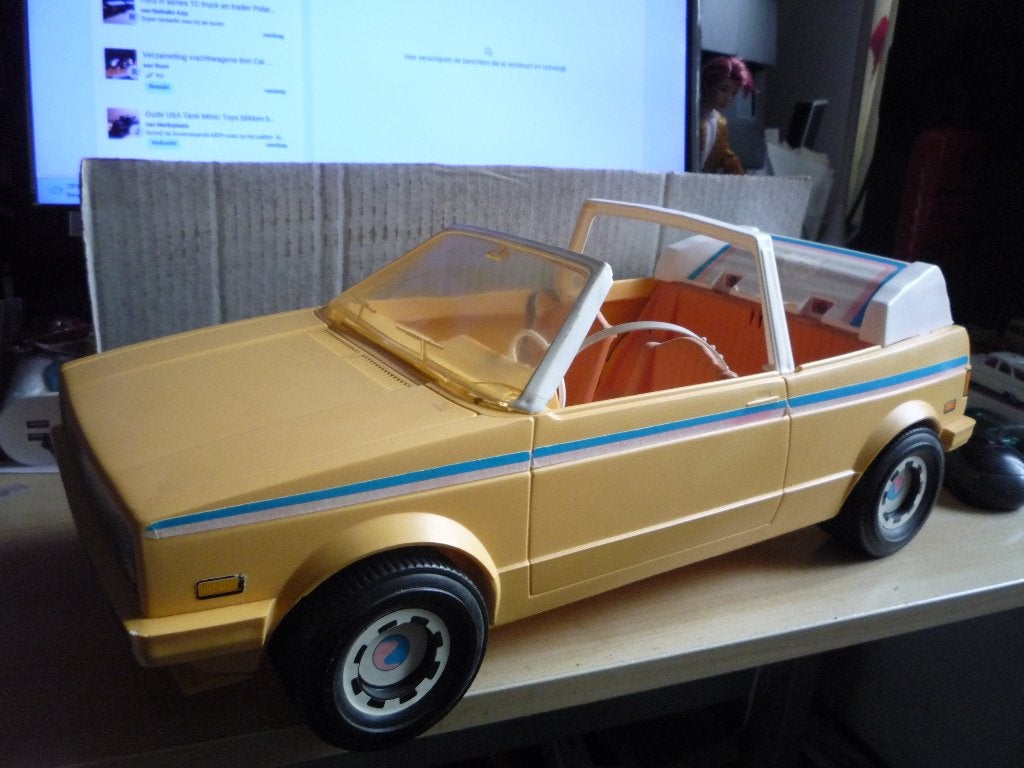 Vintage Barbie VW Volkswagen Golf Cabrio Jazzie Mattel 1981, Ophalen of Verzenden, Gebruikt
