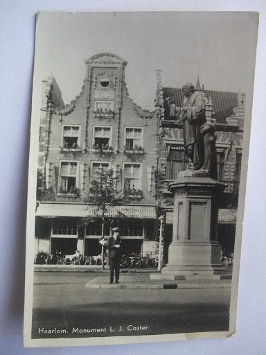 Q23 Haarlem - Monument L.J. Coster - 1947, Verzenden, 1940 tot 1960, Gelopen, Noord-Holland