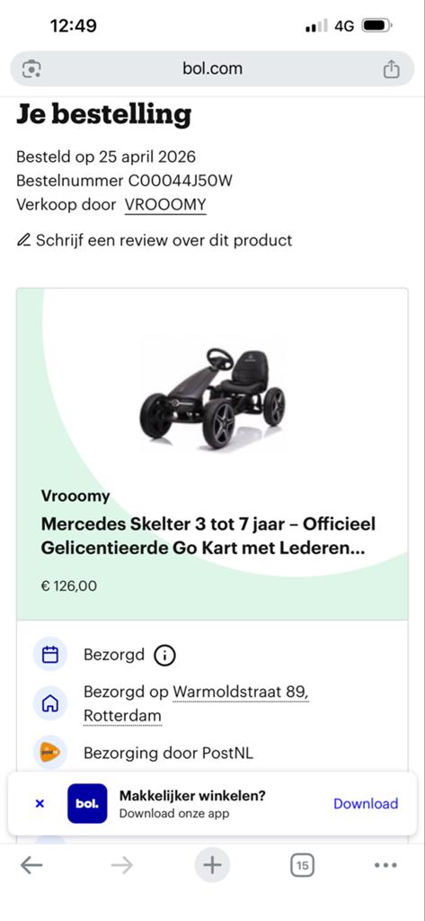 Vrooomy Mercedes Skelter 3-7 jaar - nieuw, Kinderen en Baby's, Speelgoed | Buiten | Skelters, Ophalen, Zo goed als nieuw, Overige merken