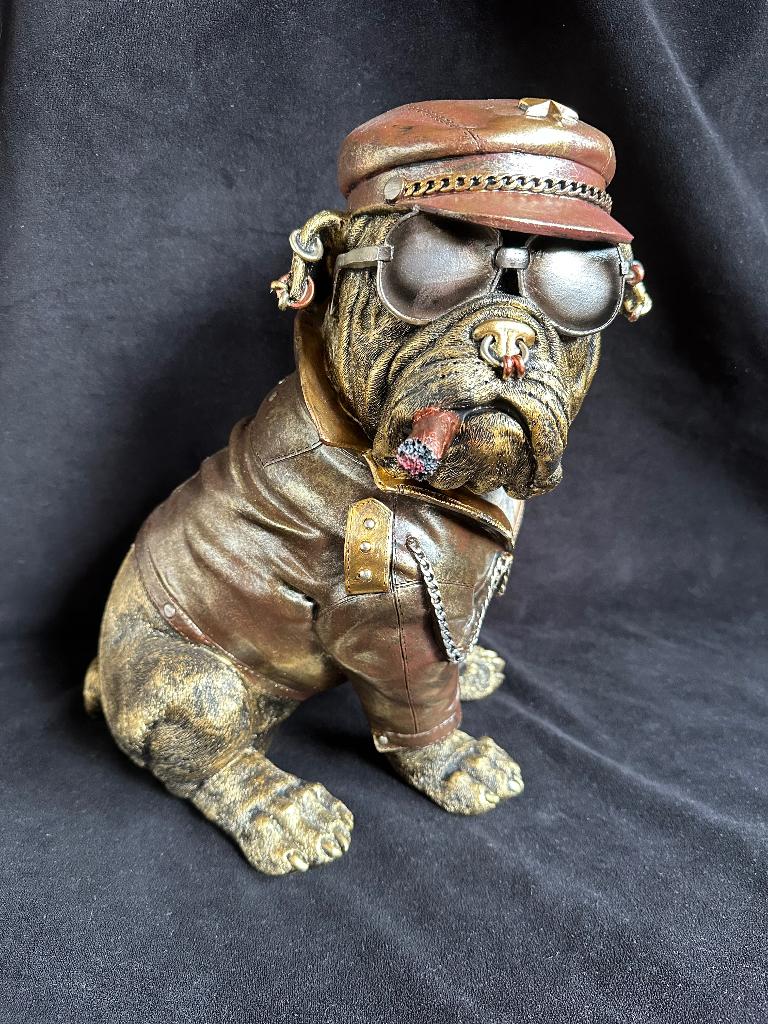 Bulldog , Nieuw, Ophalen of Verzenden, Handgemaakt, Composieten, Beeld