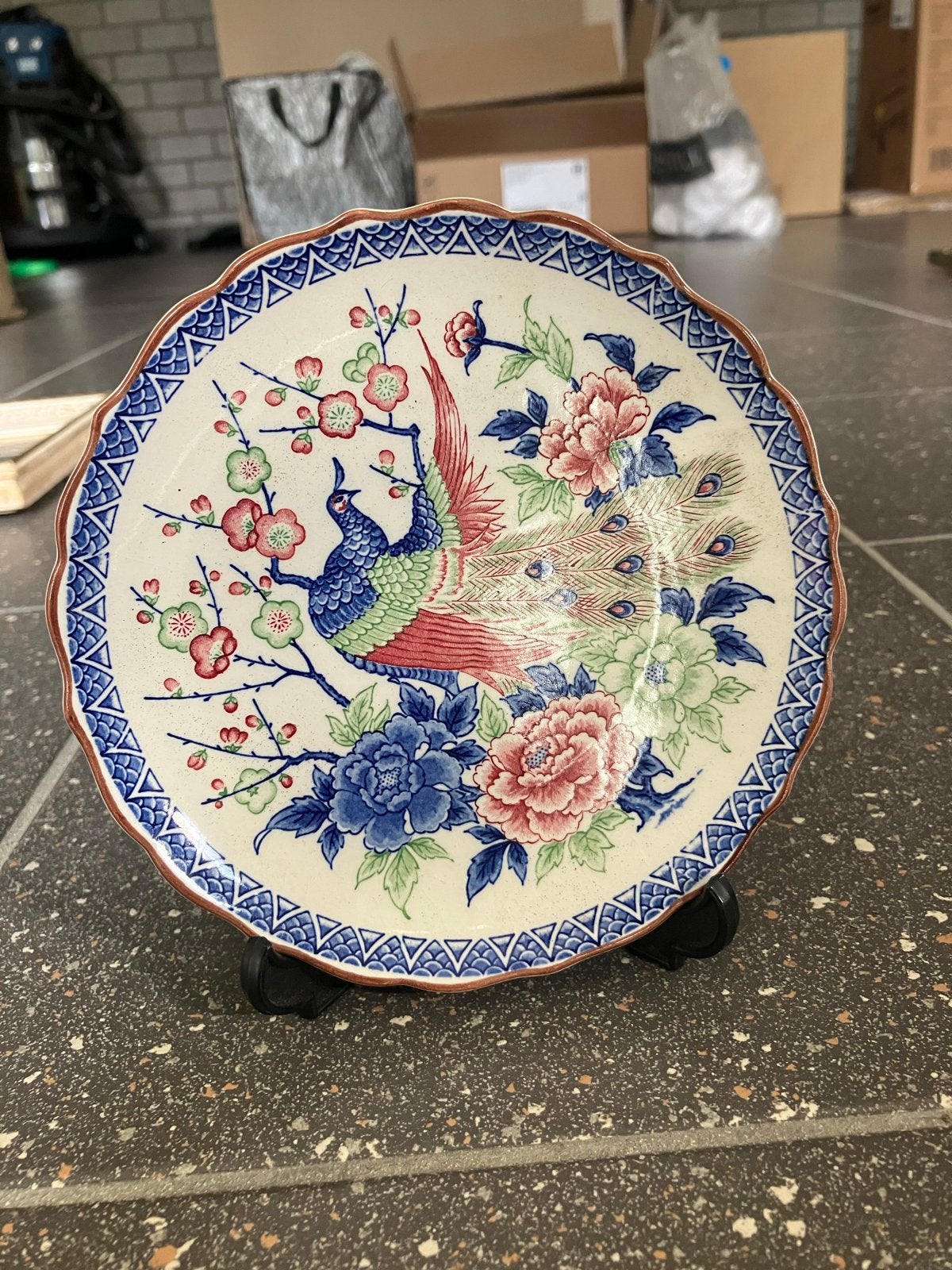 Tominaga Original China Japan Decoratieve Schaal Pauw, Ophalen of Verzenden