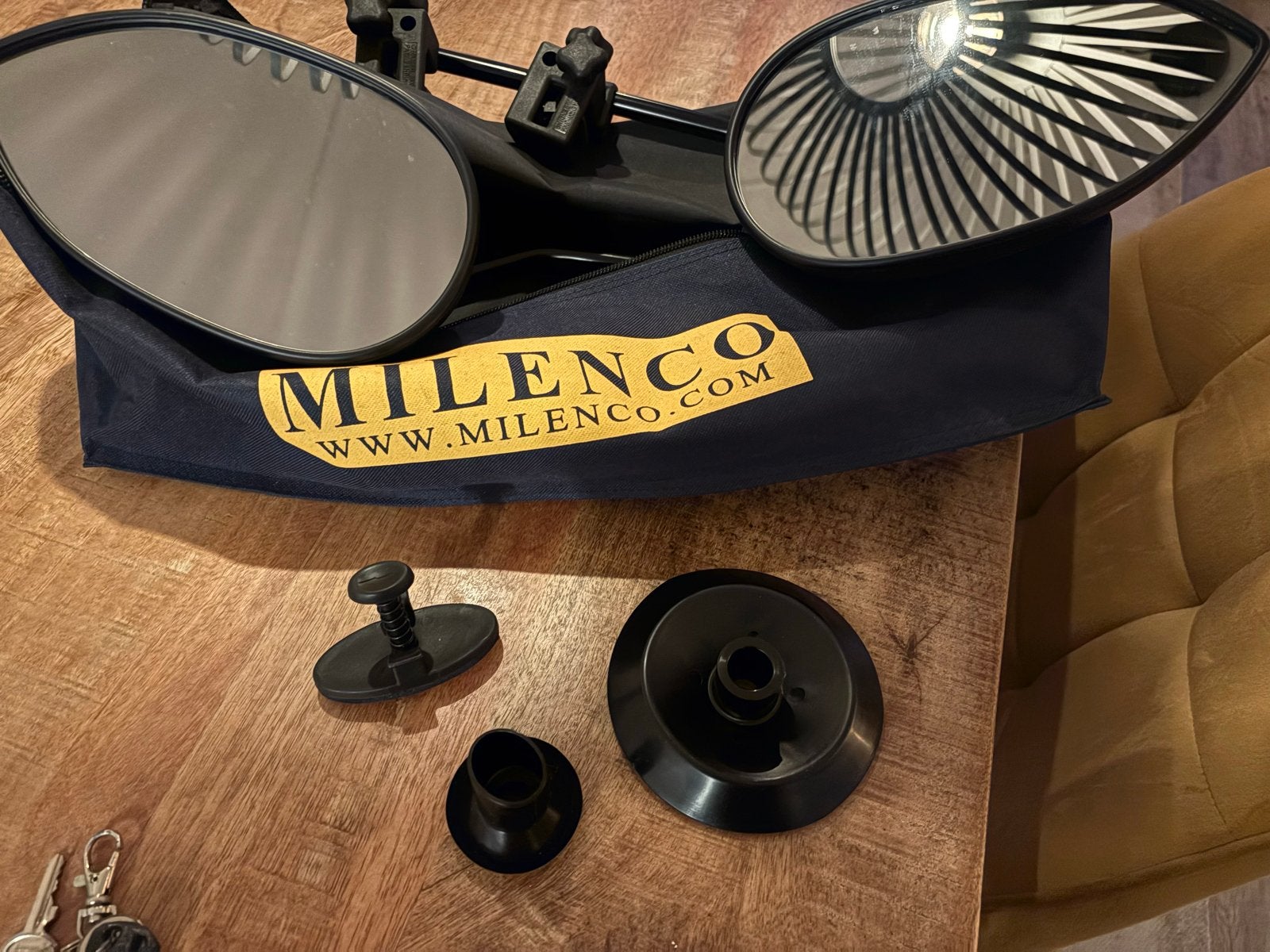 Milenco caravan spiegels - zo goed als nieuw, Caravans en Kamperen, Ophalen, Zo goed als nieuw