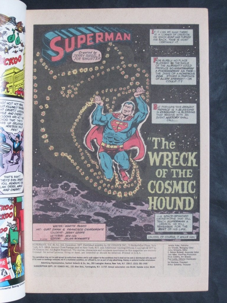 Superman (1939 serie) #318 DC 1977 Versus Peg-Leg Portia, Eén comic, Amerika, Verzenden, Zo goed als nieuw