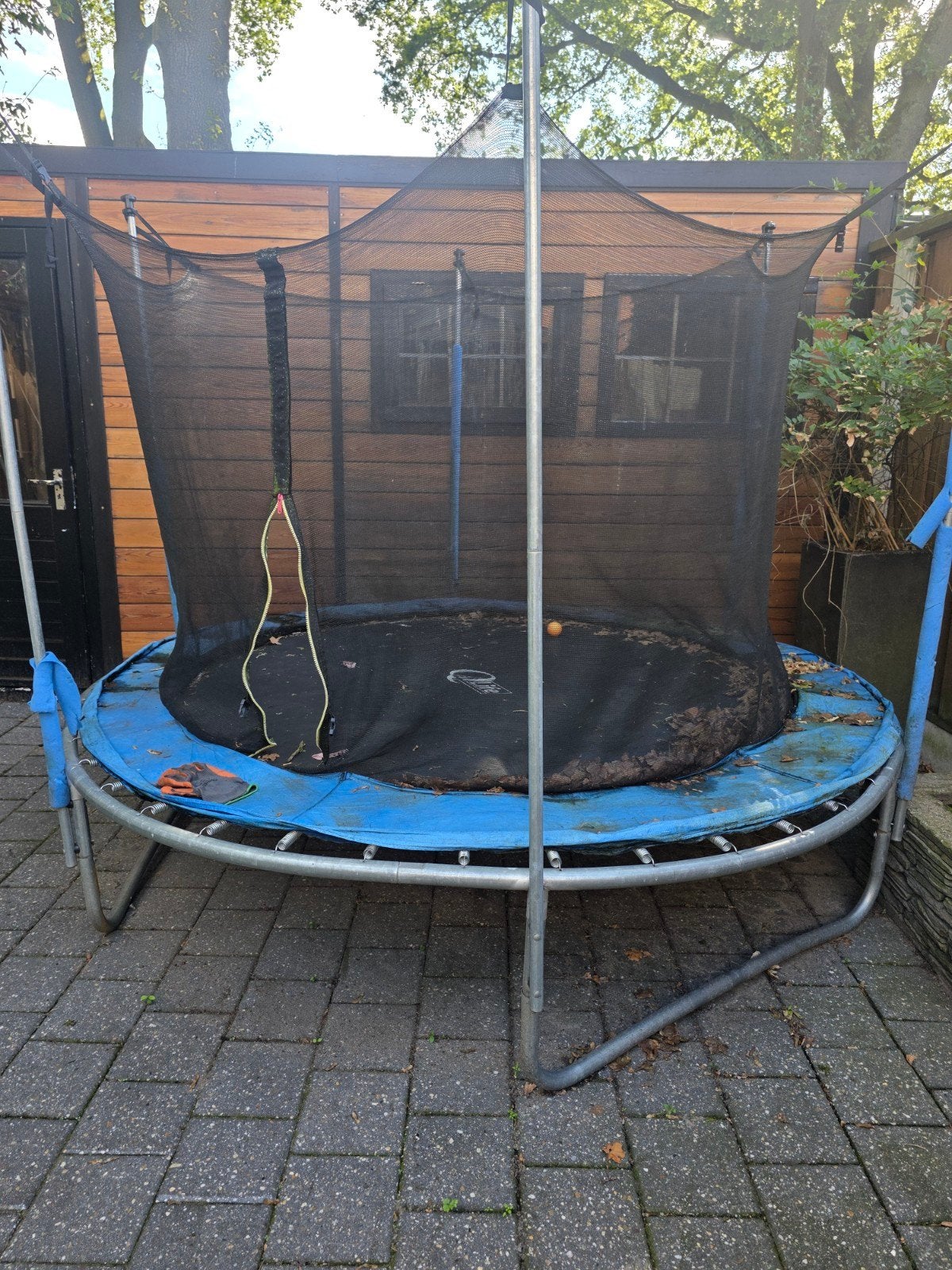 Gebruikte trampoline 260cm met veiligheidsnet, Ophalen, Gebruikt