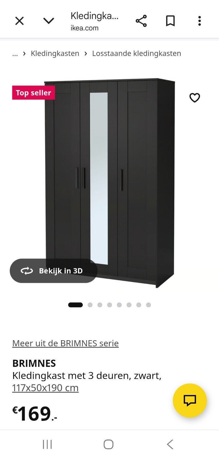 Brimnes kleding kast, Ophalen, 100 tot 150 cm, Zo goed als nieuw, 150 tot 200 cm