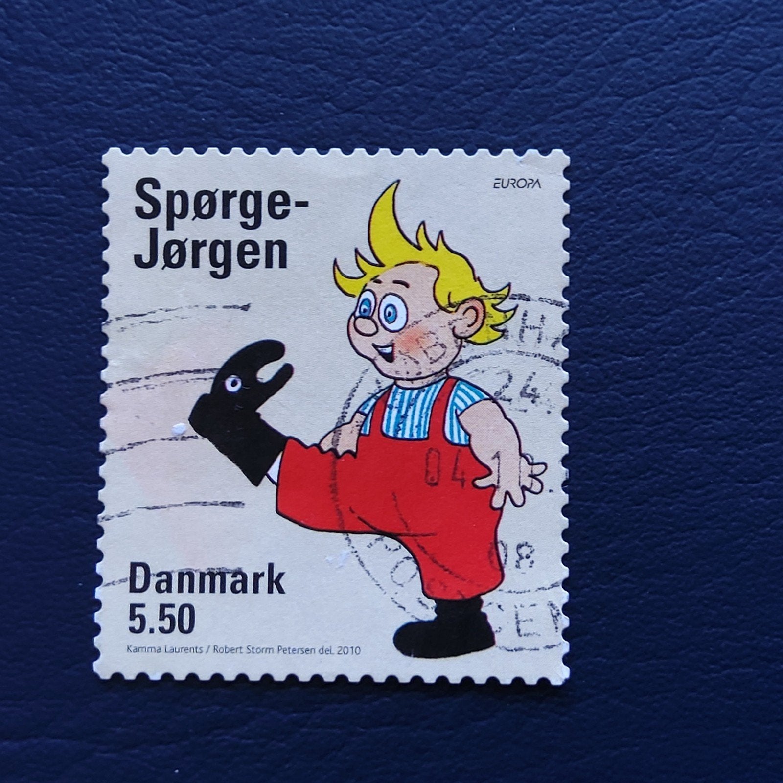 Gestempelde postzegel Denemarken Spørge-Jørgen 5.50, Postzegels en Munten, Ophalen of Verzenden
