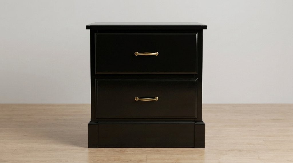 IKEA UNDREDAL zwart nachtkastje met lades, Huis en Inrichting, Ophalen, Gebruikt, Minder dan 45 cm, Minder dan 55 cm
