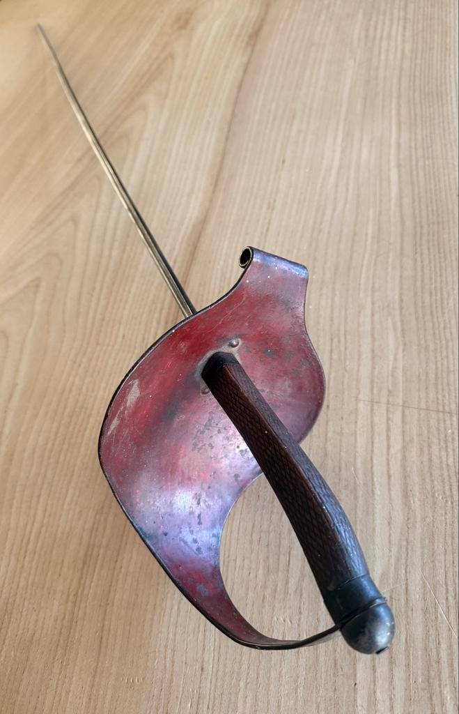 Antiek schermdegen met houten handvat, Antiek en Kunst, Ophalen of Verzenden