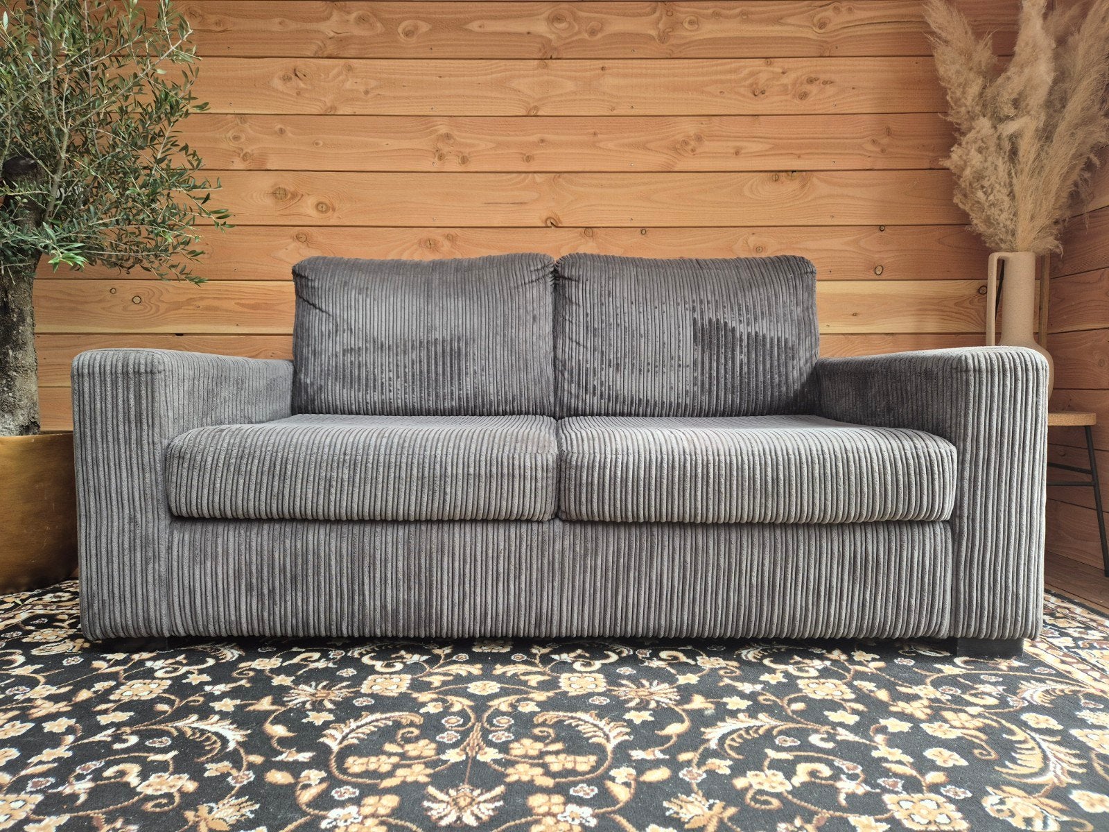 Mooie rib bank, 2,5 zits, Ophalen, Gebruikt, 150 tot 200 cm, 75 tot 100 cm