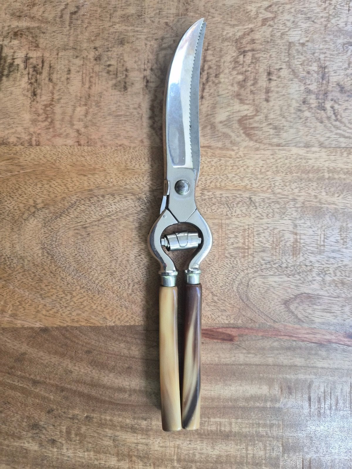 Vintage Gevogelte Schaar met Hoorn Handvatten, Ophalen of Verzenden
