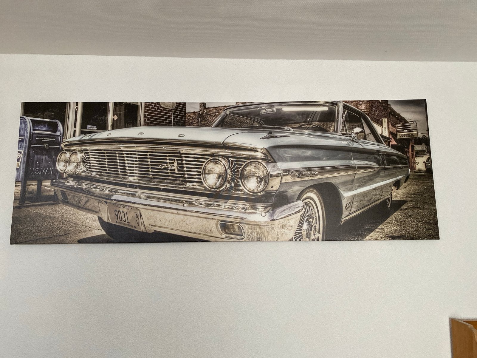 Canvas schilderij van klassieke auto, Ophalen, 50 – 75, Gebruikt, 125 cm of meer