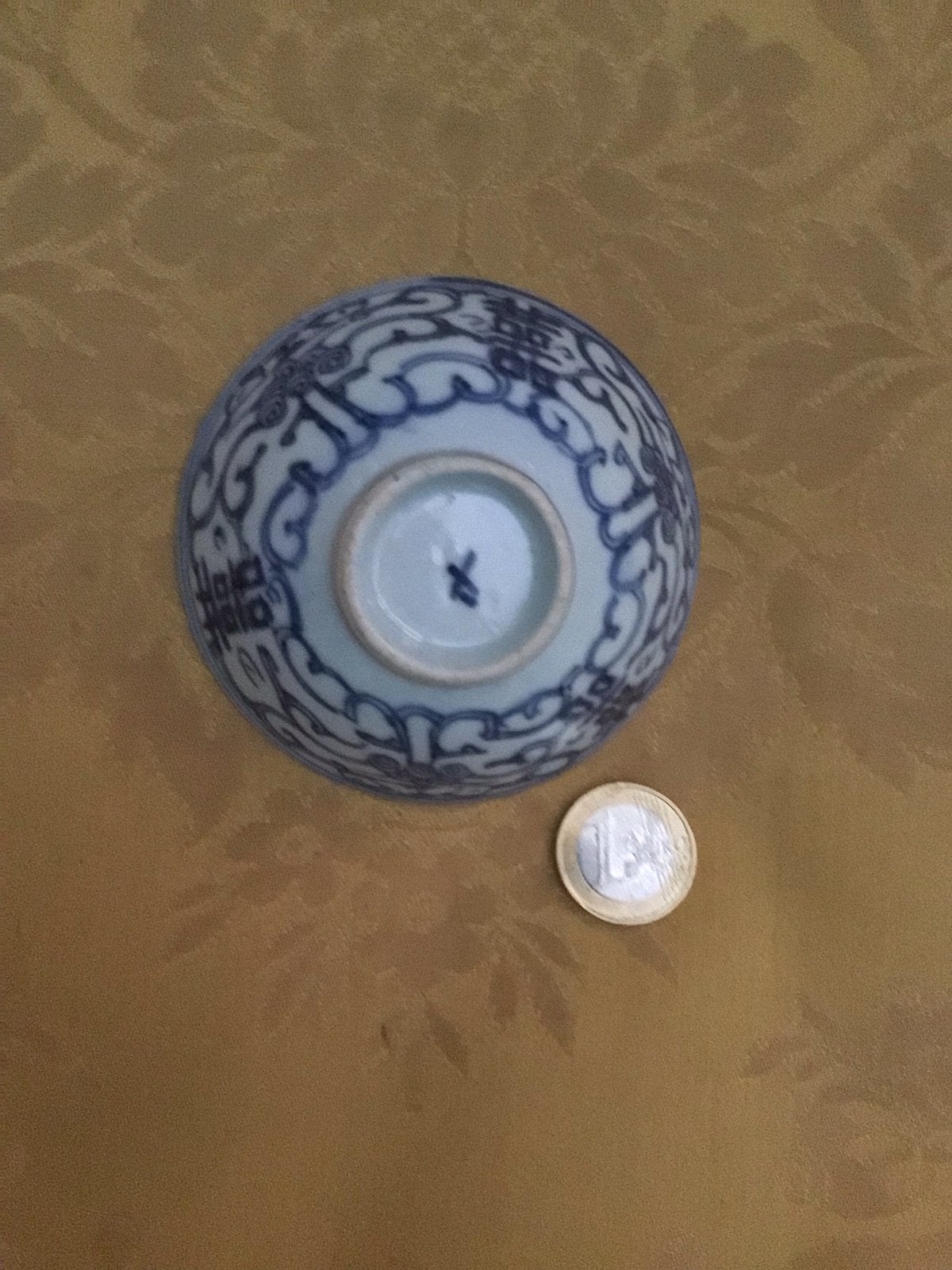 Antieke Chinese porseleinen kommetje blauw-wit decor, Ophalen of Verzenden