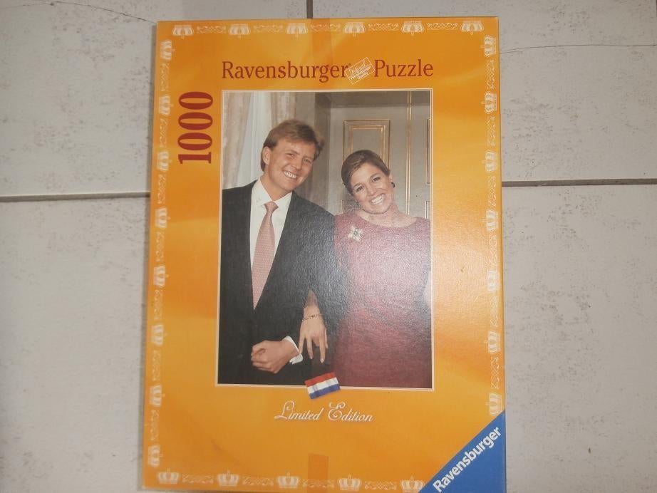 Alexander & Maxima puzzel,  1000stukjes, Verzamelen, Ophalen of Verzenden, Zo goed als nieuw, Nederland, Overige typen