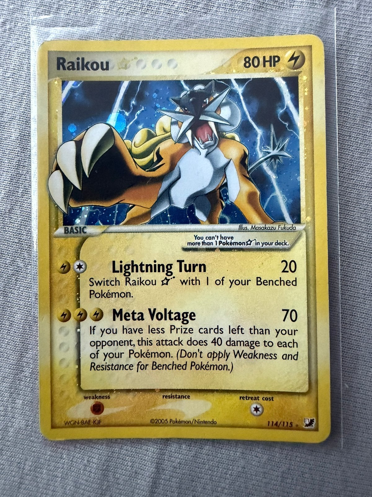 Pokémon Raikou Gold Star 114/115 – EX Unseen Forces 2005, Ophalen, Zo goed als nieuw