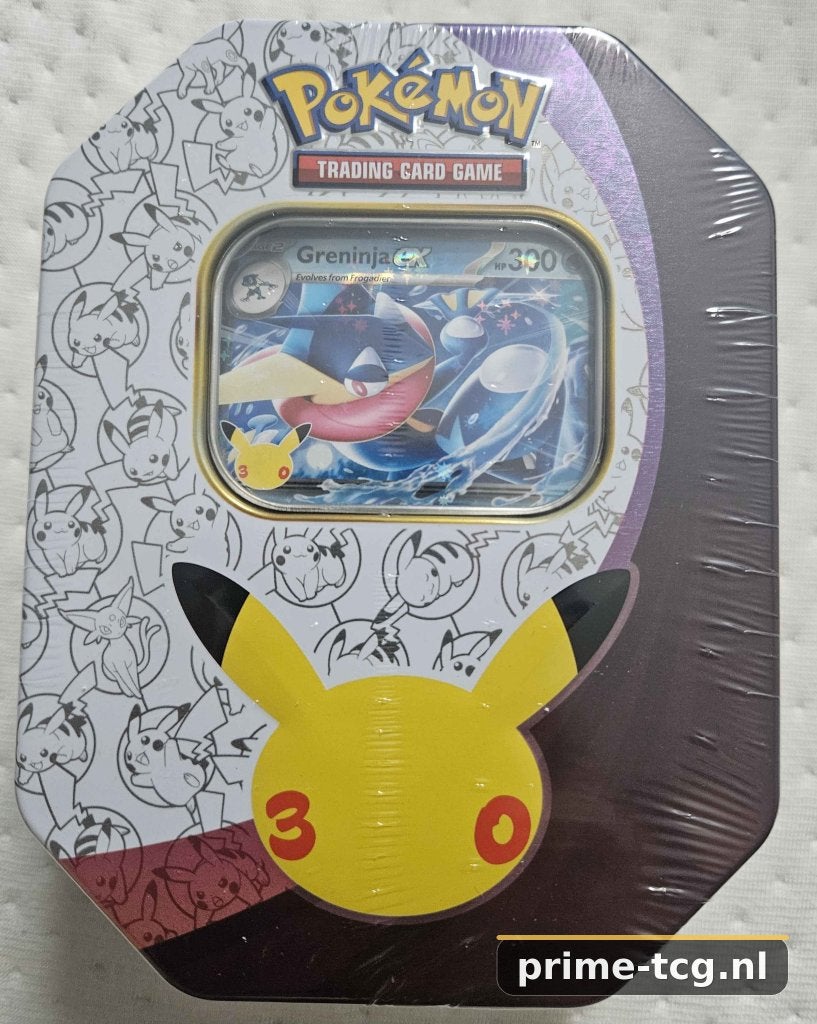 Pokémon 30th Celebration – Greninja ex Tin, Ophalen, Nieuw, Boosterbox, Foil