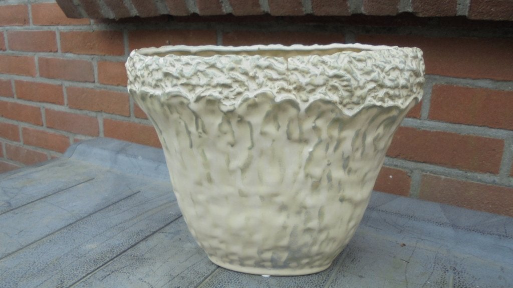 4 zgan ovalen aardewerk bloempotten 25x12H20cm, Ophalen, Binnen, Zo goed als nieuw, Overige vormen