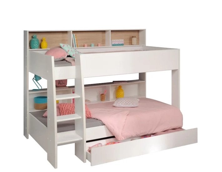 Stapelbed Leo met bedlade - 90x200, Huis en Inrichting, Slaapkamer | Stapelbedden en Hoogslapers, Ophalen, Gebruikt, 90 cm, Tweepersoons