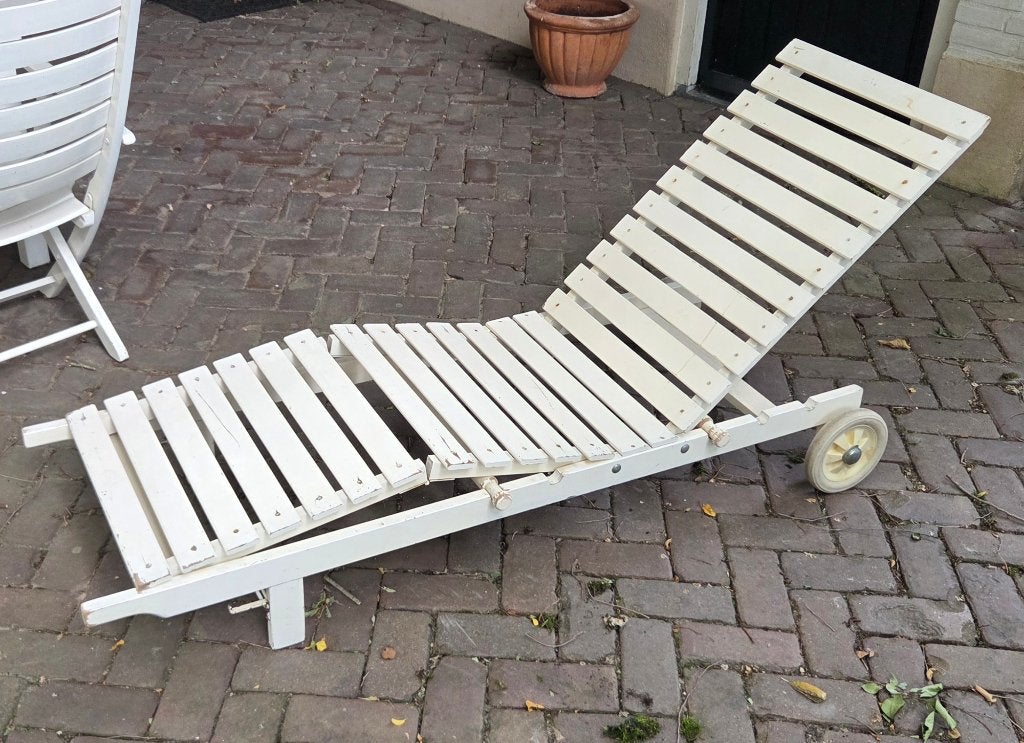 Tuin Ligbed Herlag, Tuin en Terras, Ligbedden, Ophalen, Zo goed als nieuw, Hout, Verstelbaar