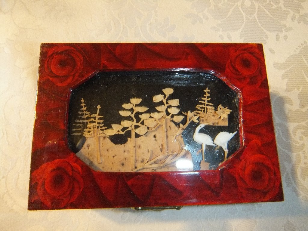 chinees kistje met diorama, China, Ophalen of Verzenden, Overige typen, Hout