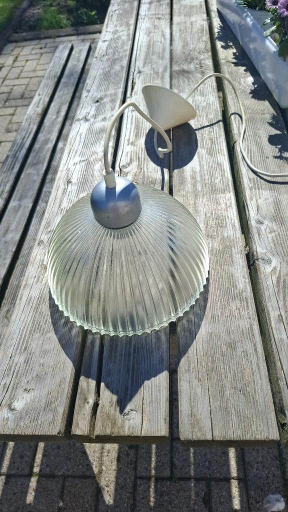 hanglamp vintage, Huis en Inrichting, Lampen | Hanglampen, Ophalen of Verzenden, Gebruikt, Glas, Minder dan 50 cm