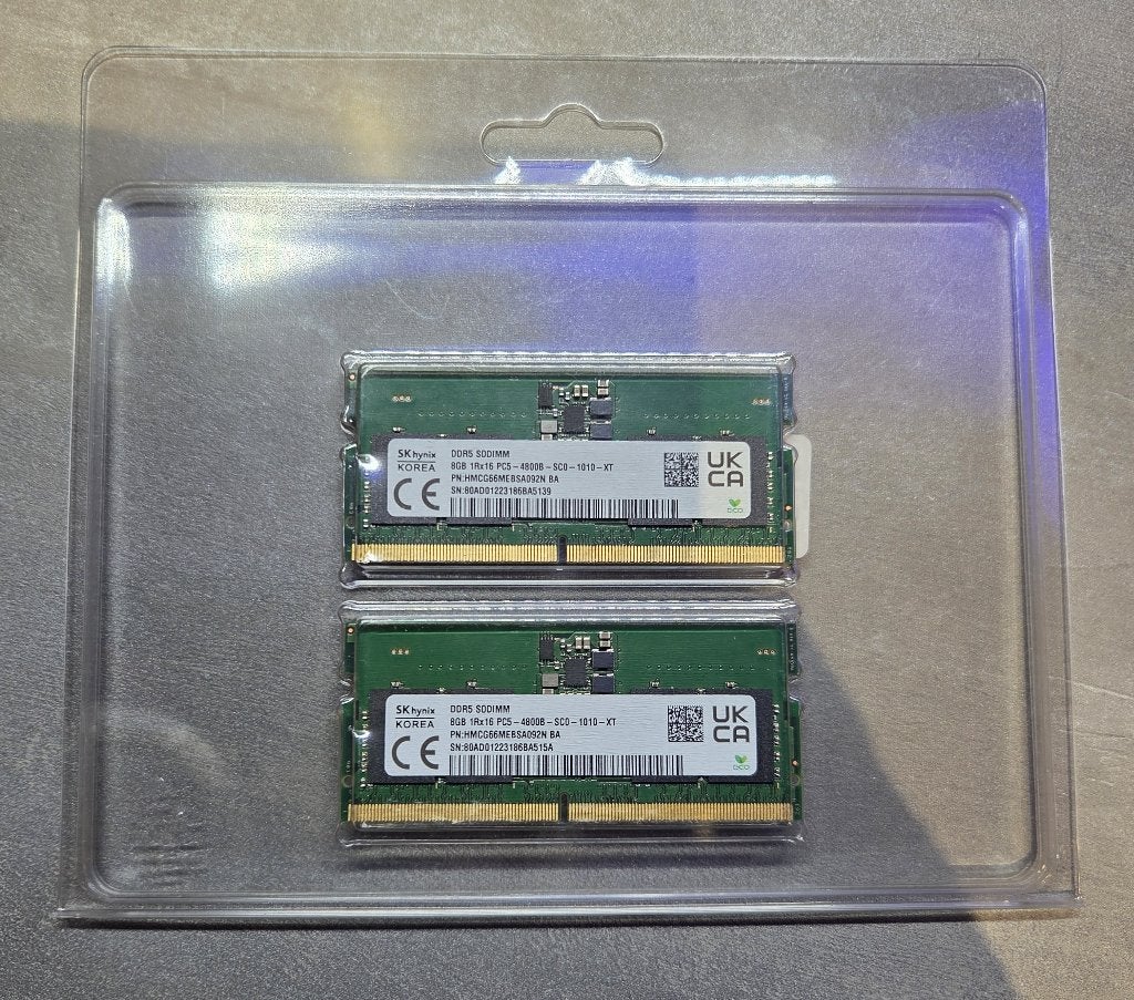 NIEUW: SK Hynix DDR5 4800 SODIMM 16GB (2x8), Nieuw, Ophalen of Verzenden, DDR5, Laptop