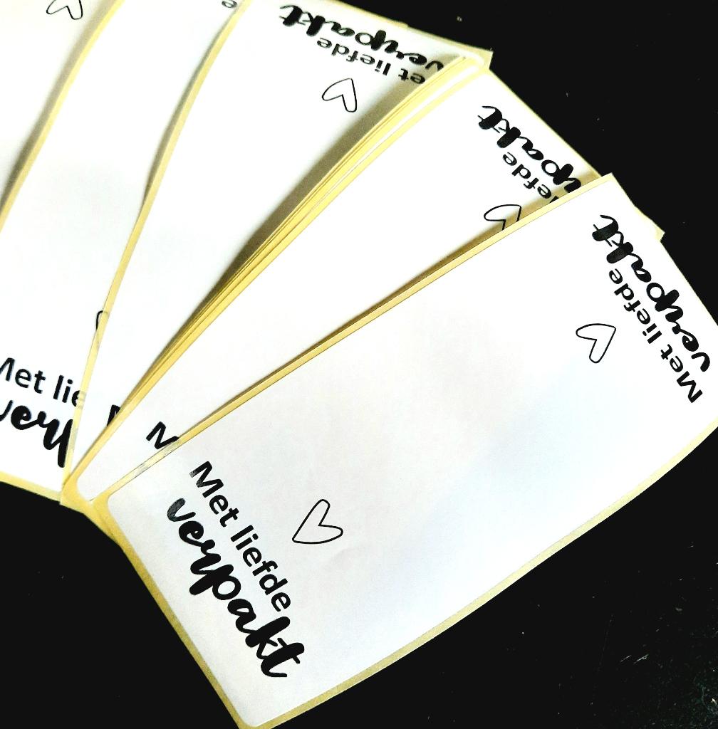 Sluitstickers met liefde verpakt stickers wensetiketten hart, Verzenden, Nieuw, Sticker