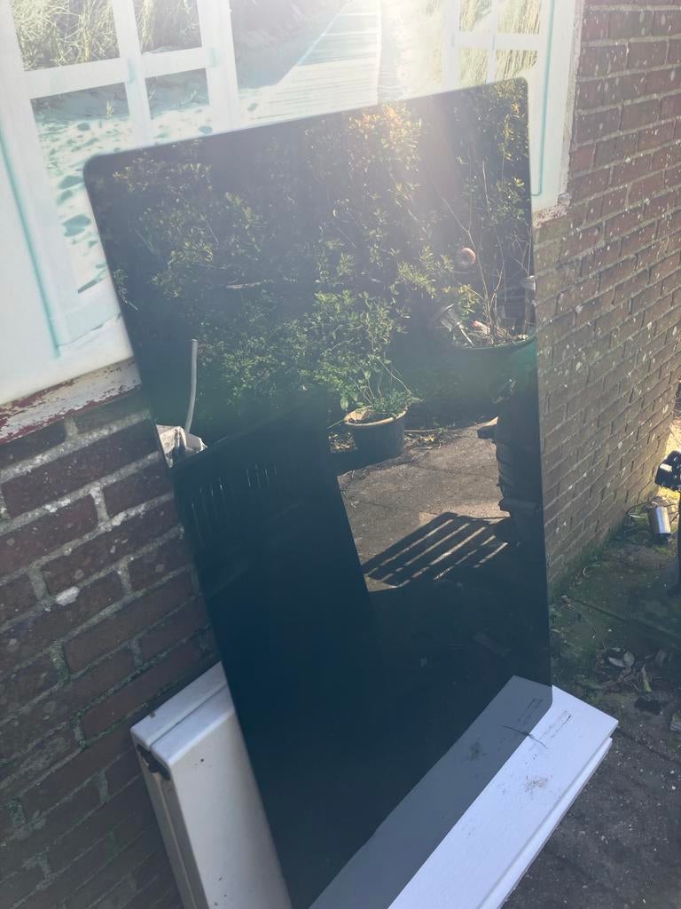 Zwart Glazen TuinTafelblad (Gehard) – 150x90 cm – Universeel, Tuin en Terras, Tuinmeubel-accessoires, Ophalen, Gebruikt