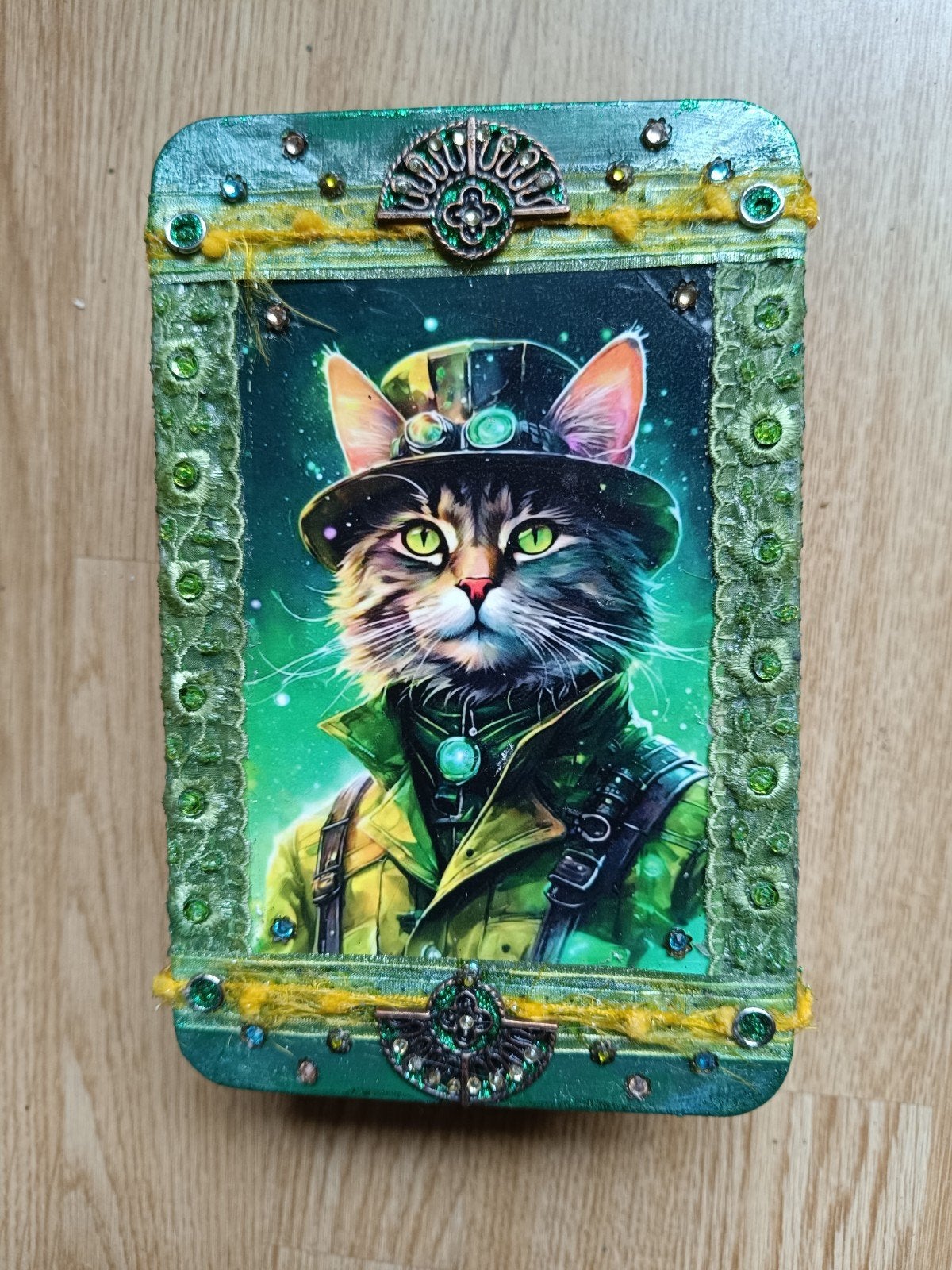 Cat Steampunk Style, Ophalen of Verzenden, Rechthoekig, Overige materialen