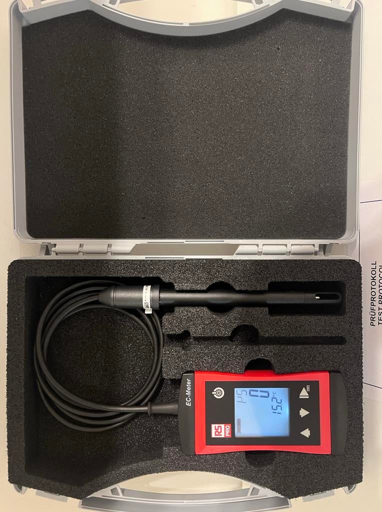RS PRO EC meter compleet + testprotocol + koffer, Ophalen of Verzenden, Nieuw