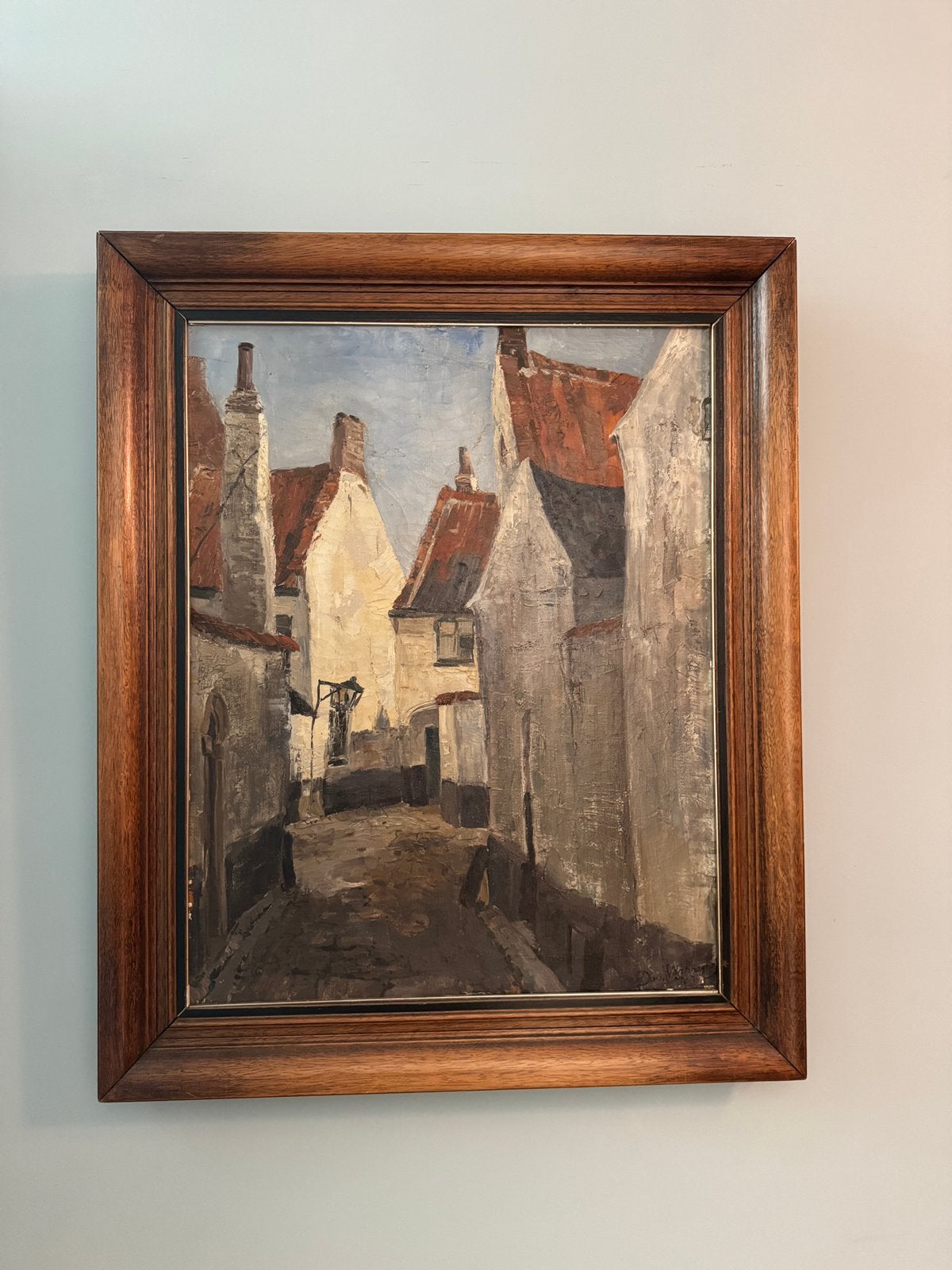 Oud olieverfschilderij op doek – gesigneerd Dan. Verhaeghe, Antiek en Kunst, Ophalen