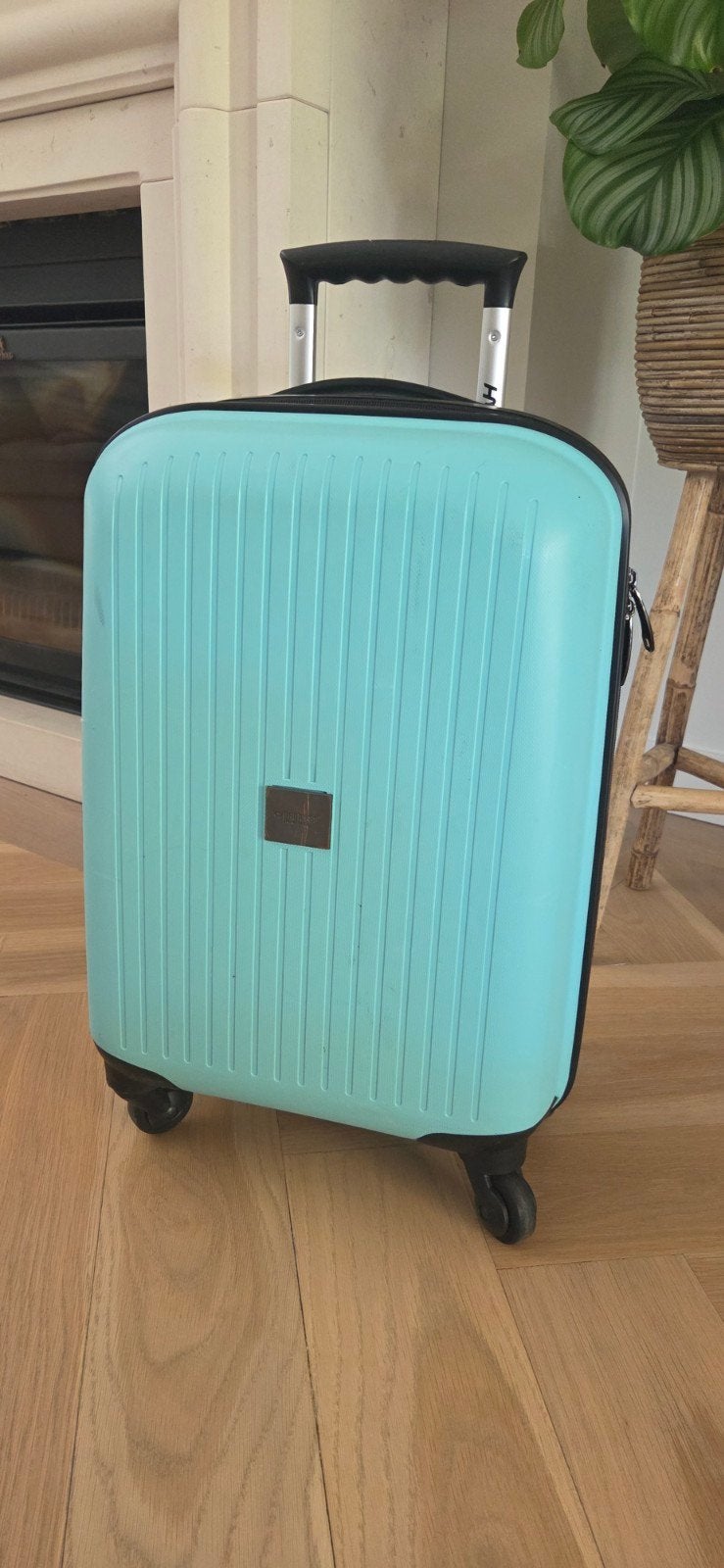 Handbagage koffer turquoise 55x35x25cm, Ophalen, 40 tot 60 cm, Wieltjes, Gebruikt
