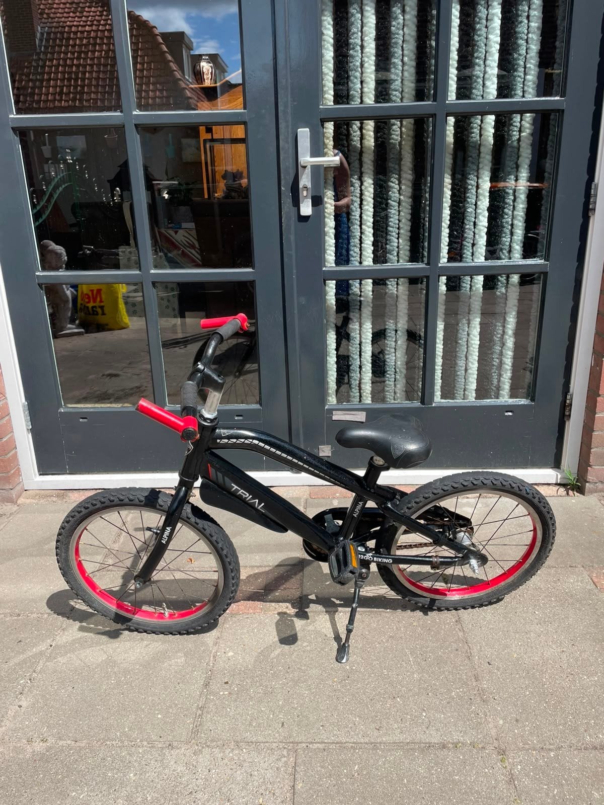 Zwart fietsje alpina 18 inch, Ophalen, Gebruikt, Staal, 16 tot 20 inch