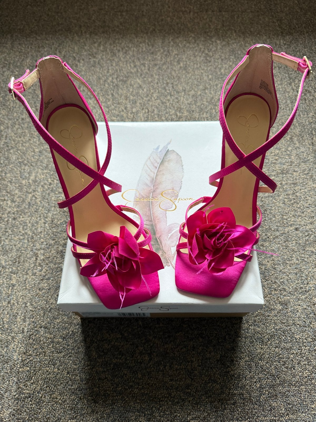 Jessica Simpson Roze Hakken met Bloemen - Maat 44, Verzenden, Nieuw, Schoenen met hoge hakken, Roze