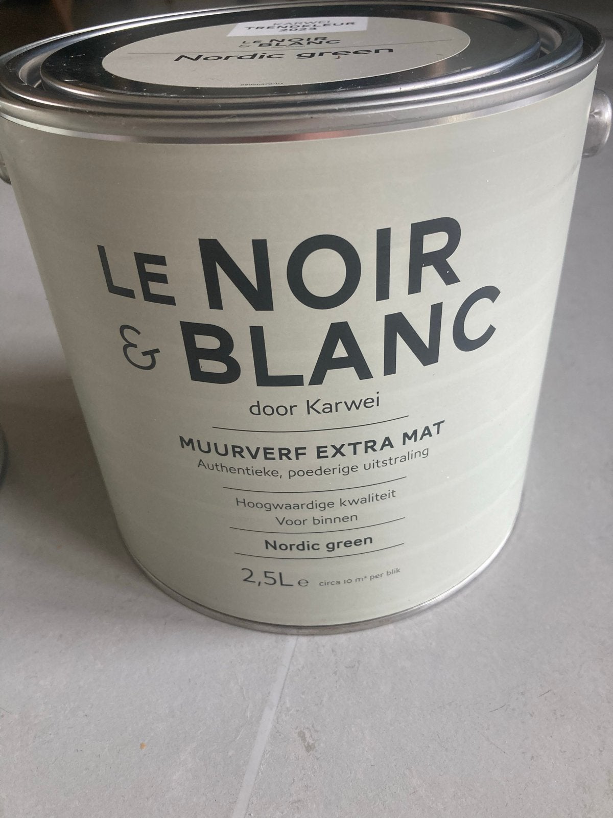 Le Noir & Blanc Muurverf Extra Mat Nordic Green 2.5L, Ophalen, Nieuw, Overige typen