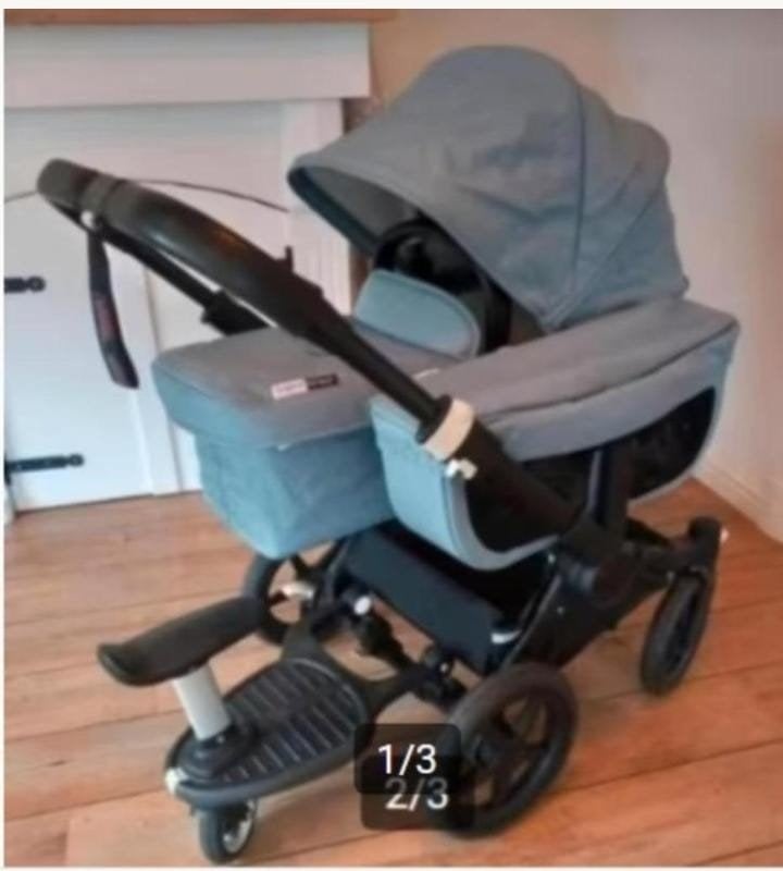 Kinderwagen bugaboo donkey met adapter en meerijdplankje, Gebruikt, Combiwagen, Met autostoeltje, Ophalen