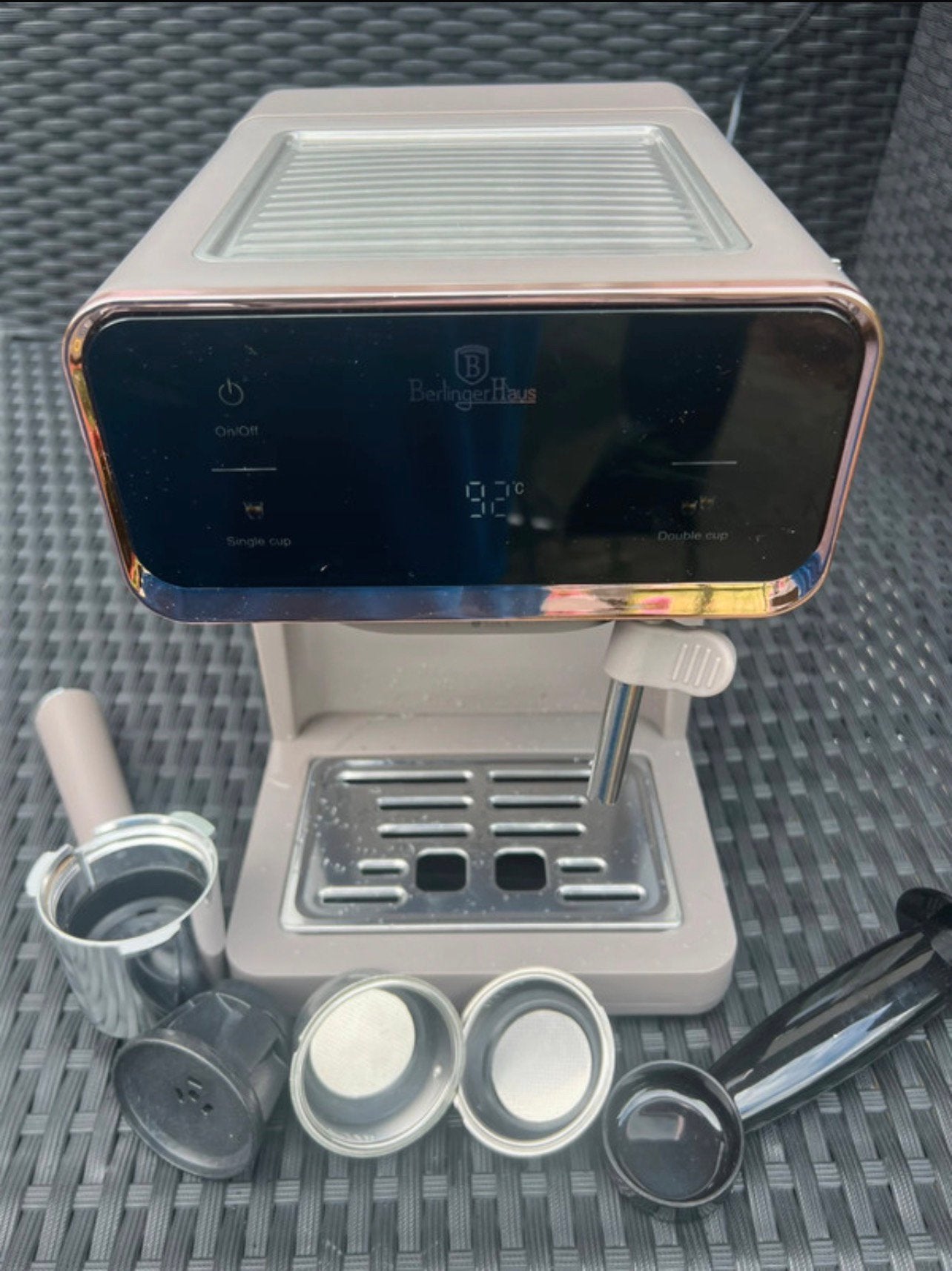 Berlinger Haus Espresso Machine – Koffiemachine – Compleet, Ophalen of Verzenden, Zo goed als nieuw, Espresso apparaat, Stoompijpje