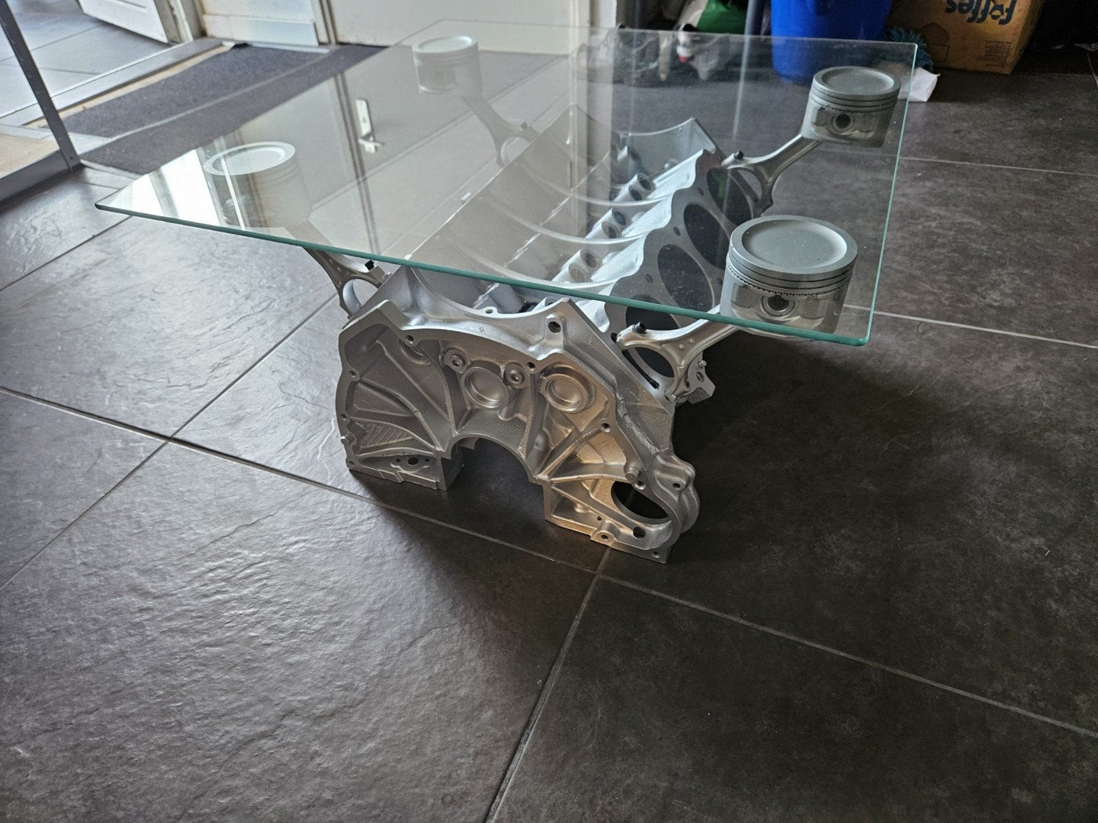 Unieke salontafel: Motorblok van een Rover V8, Ophalen, Gebruikt, 50 tot 100 cm, Vierkant