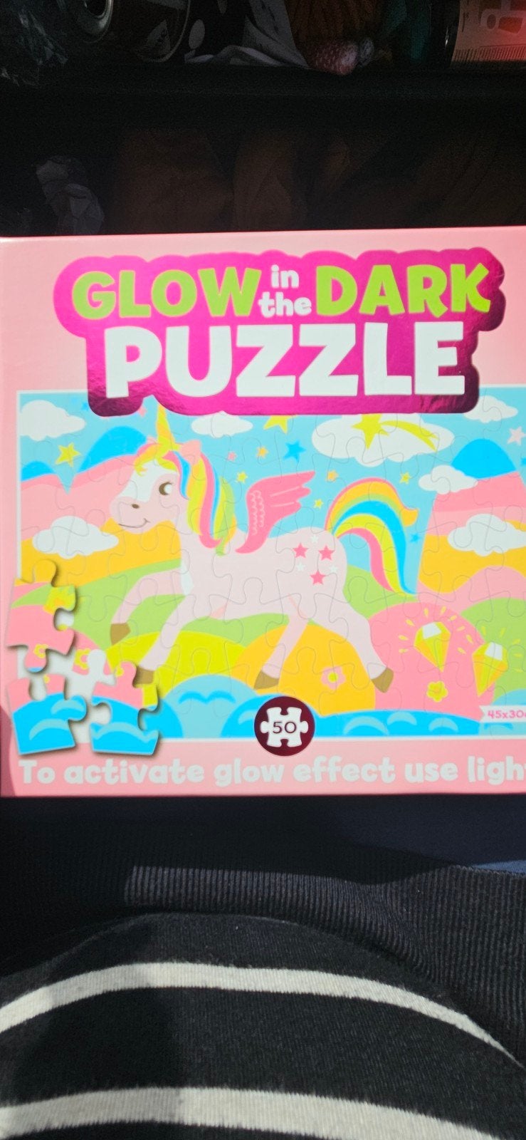 Glow in the Dark Eenhoorn Puzzel (50 stukjes), Ophalen of Verzenden, Meer dan 50 stukjes, Nieuw, 4 tot 6 jaar