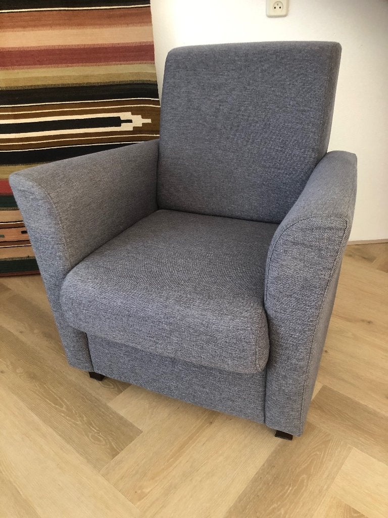 2 grijze fauteuils in goede staat, Ophalen, 75 tot 100 cm, Zo goed als nieuw, Stof