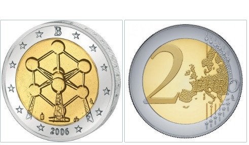 België 2 euro, 2006 Renovatie van het Atomium in Brussel, Postzegels en Munten, Munten | Europa | Euromunten, Ophalen of Verzenden