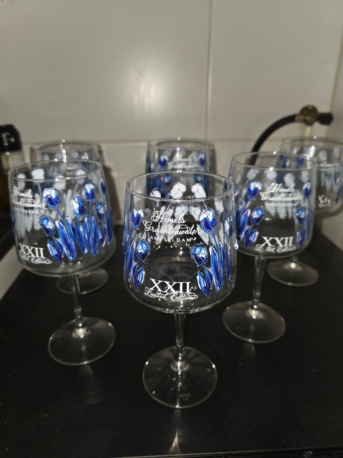 Hemels Grachtenwater Amsterdam Limited Edition Glazen, Ophalen of Verzenden