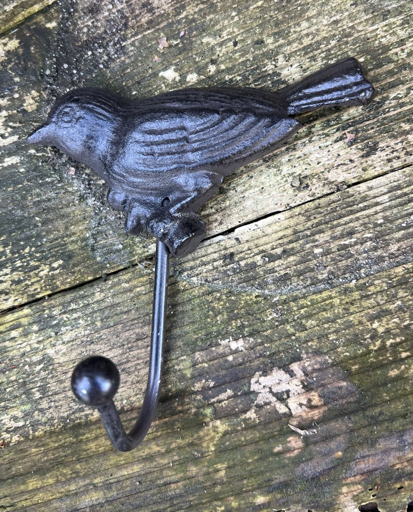 Gietijzeren kapstokhaak vogel met enkel haak bruin KH722, Robanjer, Wandhaken, Ambachtsheerelaan 9a 3481GJ Harmelen, Nieuw