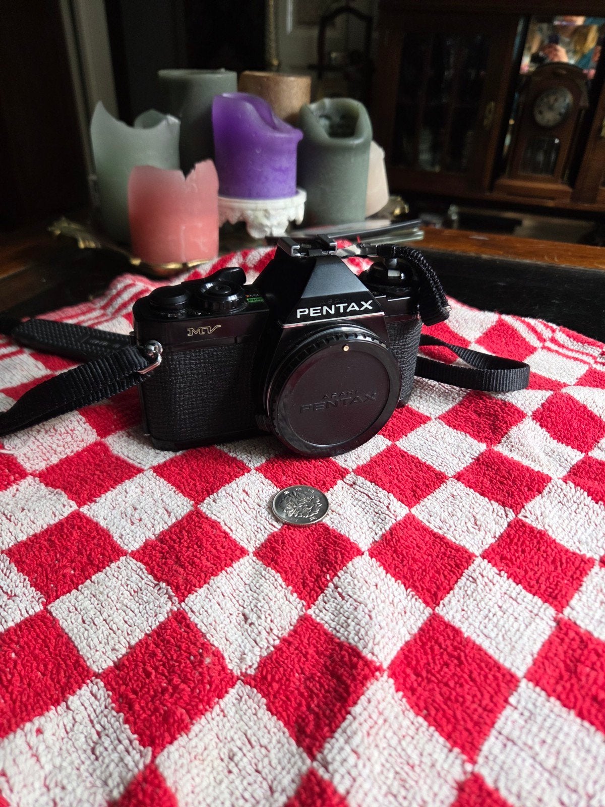 Pentax MV Film camera, Ophalen of Verzenden, Gebruikt, Spiegelreflex, Pentax