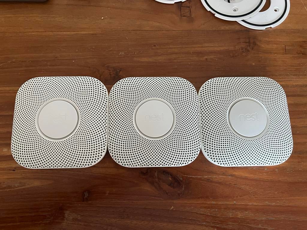 3x Nest Protect rook- en koolmonoxidemelders batterij, Detector, Sensor of Melder, Ophalen of Verzenden, Zo goed als nieuw, Rook