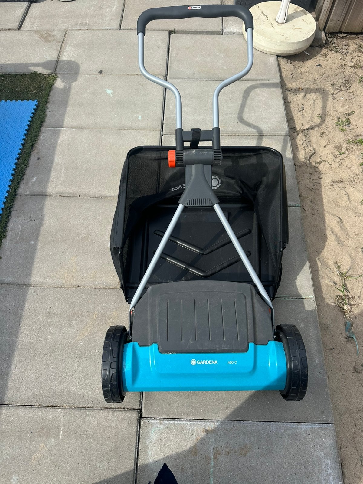 Gardena 400 C grasmaaier, Tuin en Terras, Grasmaaiers, Ophalen, Gebruikt, Kooimesmaaier, Opvangbak
