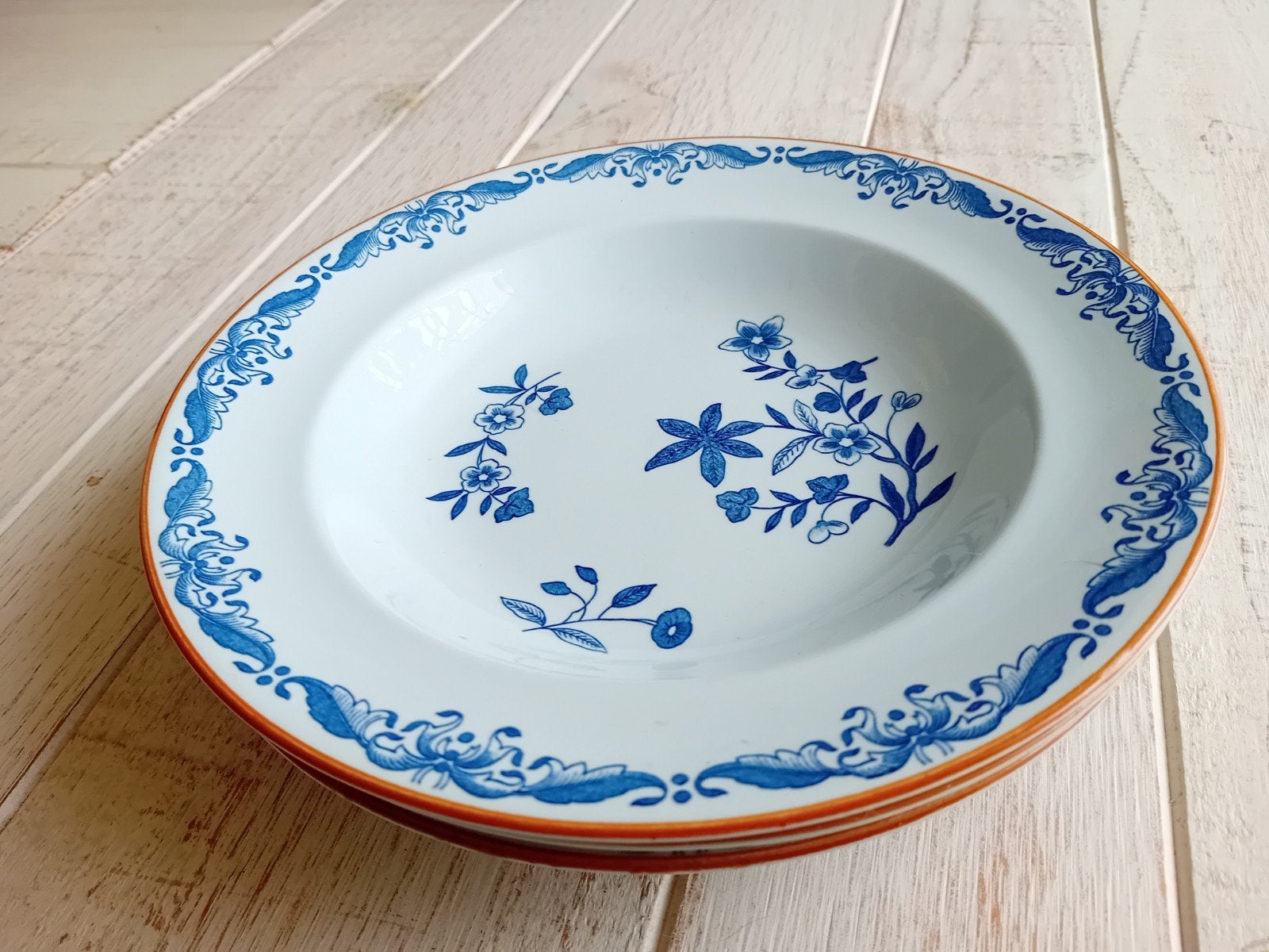 3 kleine diepe borden 21 cm Rorstrand Ostindia East Indies, Ophalen of Verzenden, Zo goed als nieuw, Bord(en), Overige stijlen