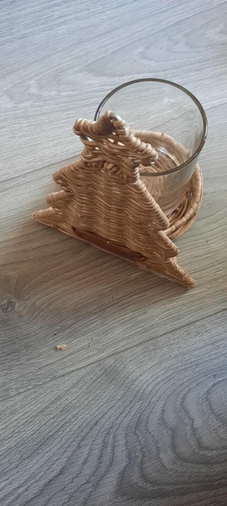 Riviera maison rattan windlicht, Ophalen of Verzenden, Zo goed als nieuw, Overige materialen, 25 tot 50 cm
