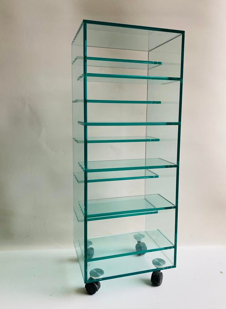 Glazen CD toren / rek , jaren 90, Ophalen, Gebruikt, 75 tot 150 discs, Onbekend